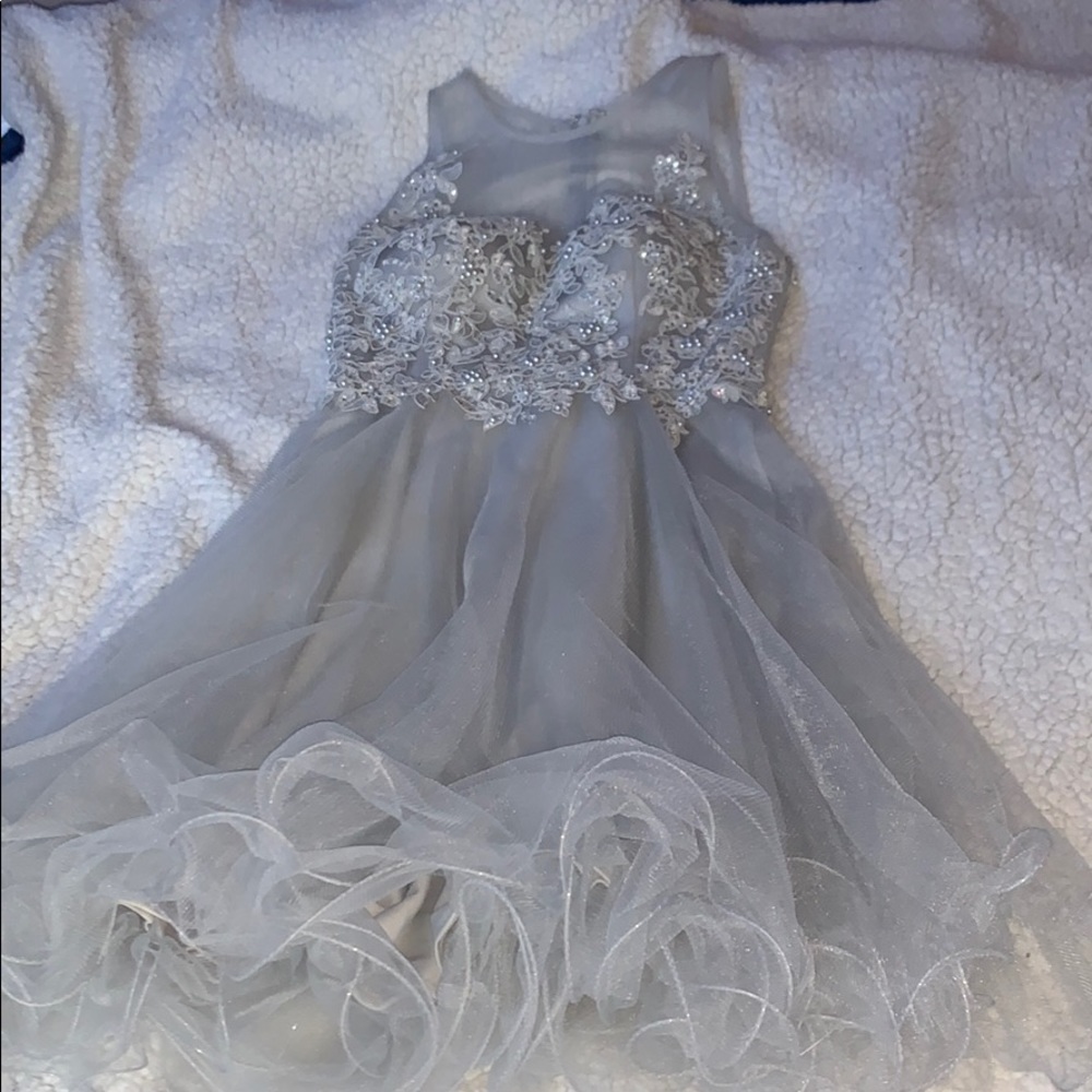 Grey prom dress
